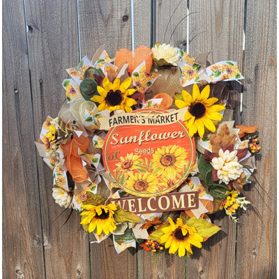 Couronne de tournesol en filet Welcome