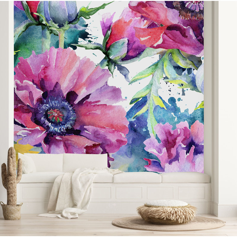 Peel & Stick Floral Wall Mural, 100" W x 8.33" L