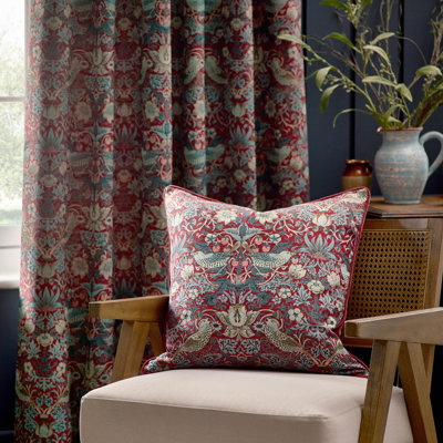 Strawberry Thief Down Blend Floral Square Cushion