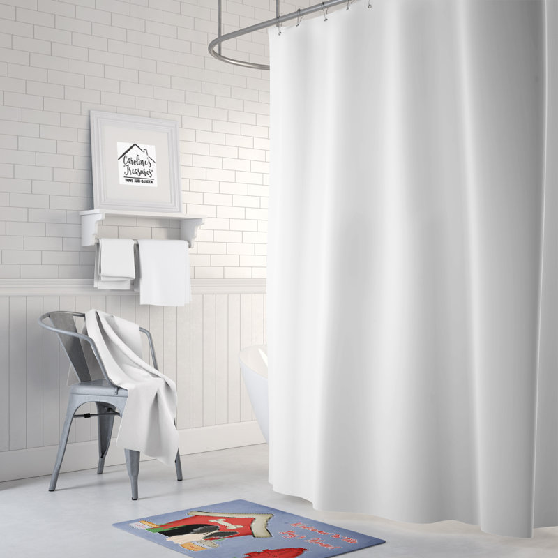 Tapis pour salle de bain Dog House, Épagneul nain continental papillon noir / blanc