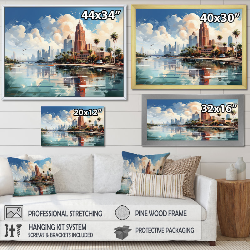 «Sunshines State Miami V», reproduction sur toile, Toile tendue, H 12 po x l 20 po x P 1 po