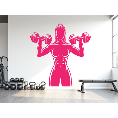 Girl Power Gym Wall Decal: Fitness Motivation Workout Art Sticker  1084DRS
