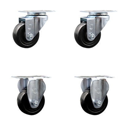 4 Piece Hard Rubber Caster Set