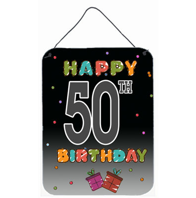 Happy 50th Birthday by Denny Knight Textual Art Plaque