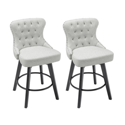 Arelly Swivel Upholstered Counter Stool
