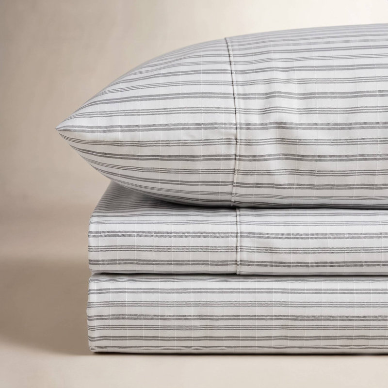 Cobbett Striped Sheet Set, Twin, Gray