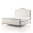 Lalia Modern Upholstered Hammered Metal Camelback Bed-124257344-124653007
