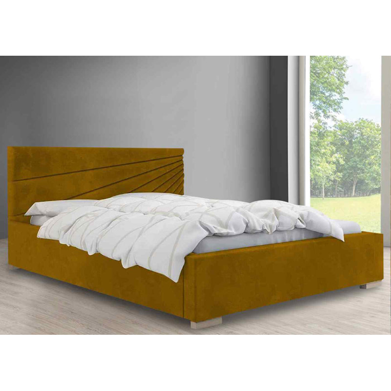 Upholstered Bed, Single (3'), Mustard