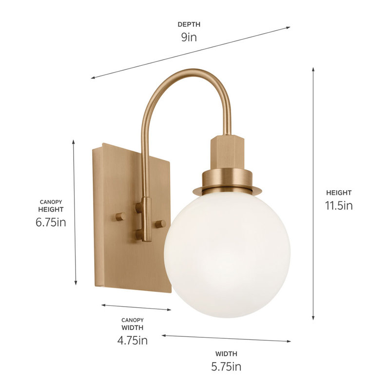 Steel Armed Sconce, Champagne Bronze