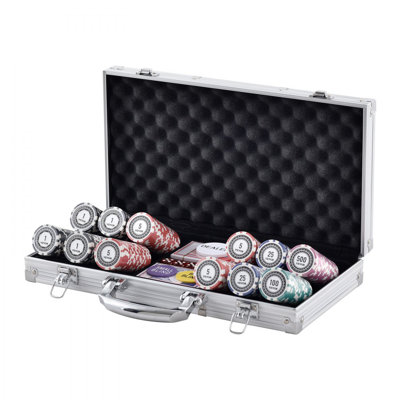 Poker Chip Set, 300-Piece Poker Set, Complete Poker Playing Game Set with Aluminum Carrying  Case, 11.5 Gram Casino Chips, Cards, Buttons and Dices, for Texas Hold'em, Blackjack, Gambling