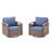 Outdoor Wicker Swivel Glide Chair Set with Cushions-550095442