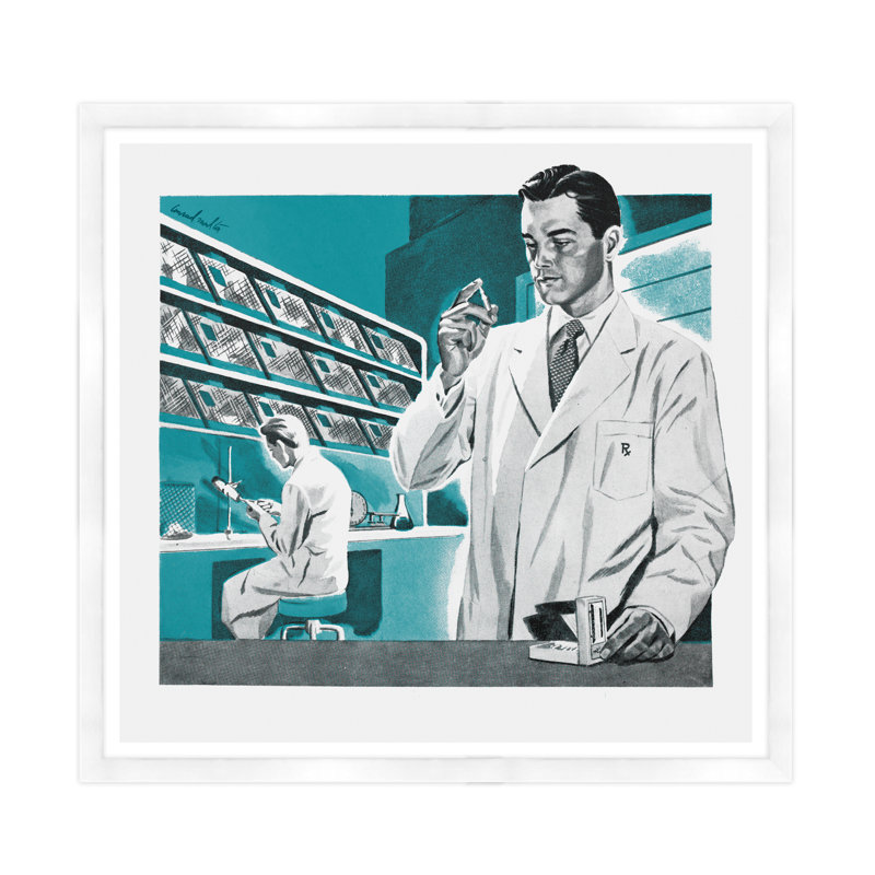 Pharmacy Print, White Framed