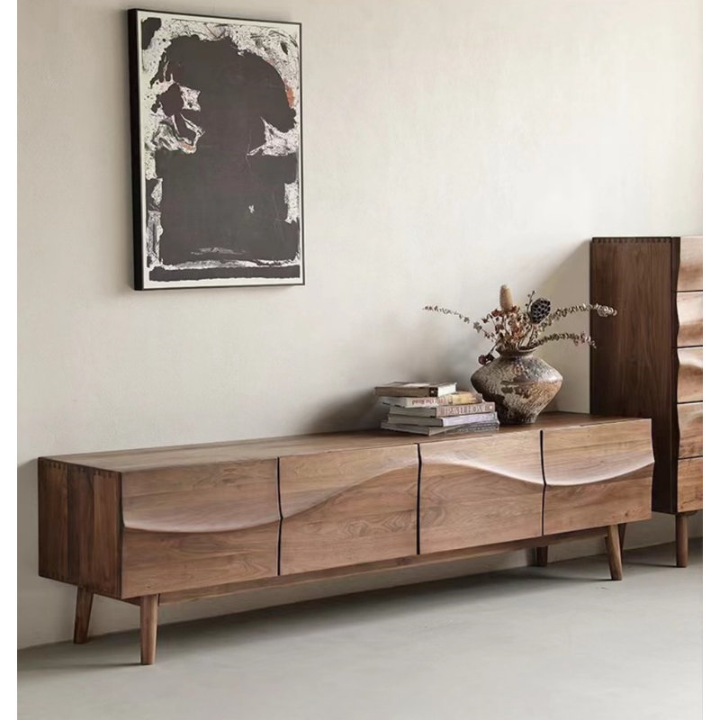 Crédence de rangement simple en bois massif l 86,6 po Simple