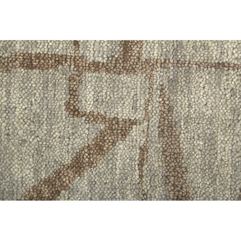 Sutton Transitional Abstract, Tan/Orange Area Rug, Rectangle 5'6" x 8'6"