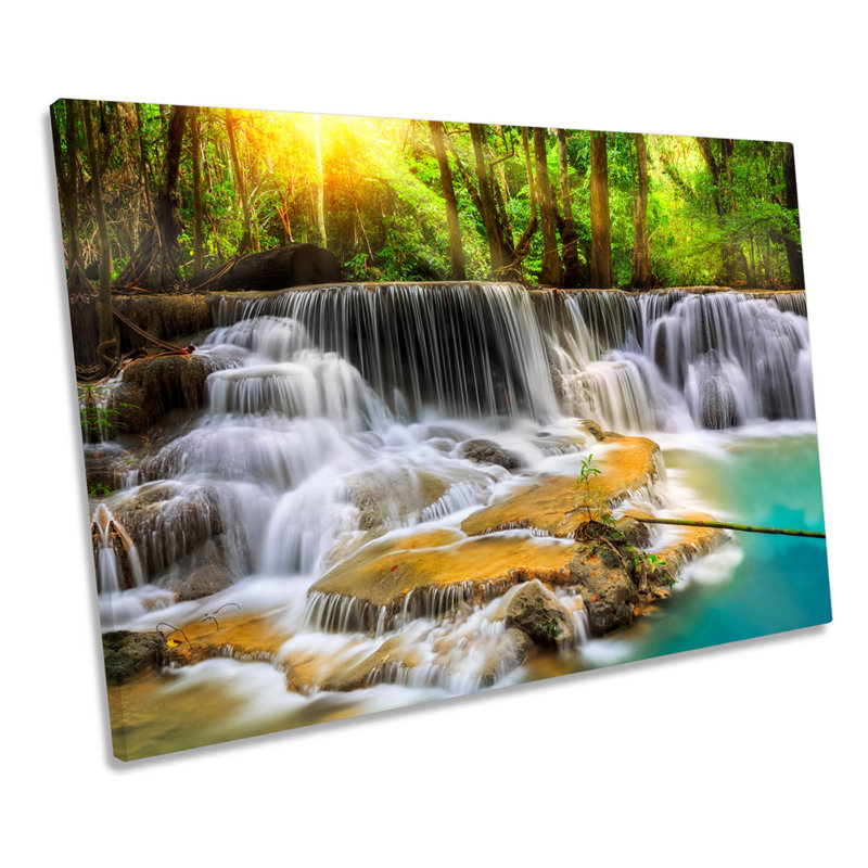 Paradise Waterfall Forest - Wrapped Canvas Art Prints, 30.5cm H x 45.7cm W
