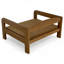 Lit pour chien surélevé Ayra, bois massif, matelas moka, finition noire, petit-94890092-94890094