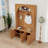Wooden Hall Tree with Storage Bench, Cabinets, Hooks and Adjustable Shelving-129747987