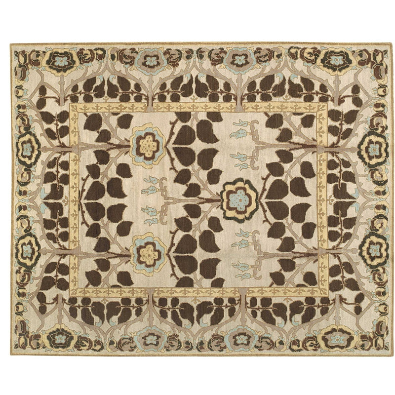 Inverness Wool Oriental Area Rug in Beige/Brown, Rectangle 12' x 16'