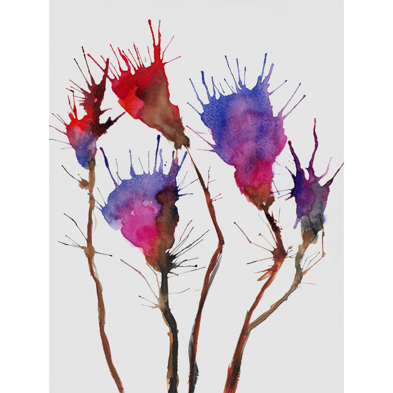 Tulips Print by Angel Estevez, Black Framed Canvas, 32" H x 24" W
