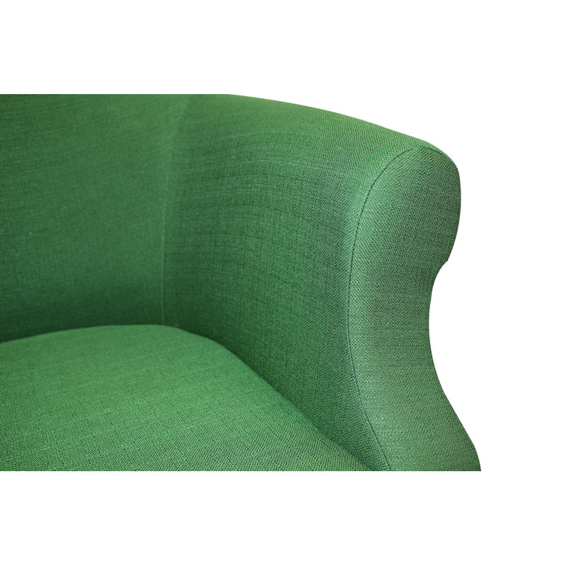 Fauteuil demi-tonneau en polyester Adea, Mélange de polyester vert émeraude