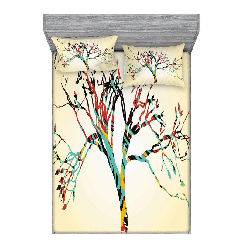 Ensemble de draps rétro, Ensemble de draps pour lit double avec un drap-hou