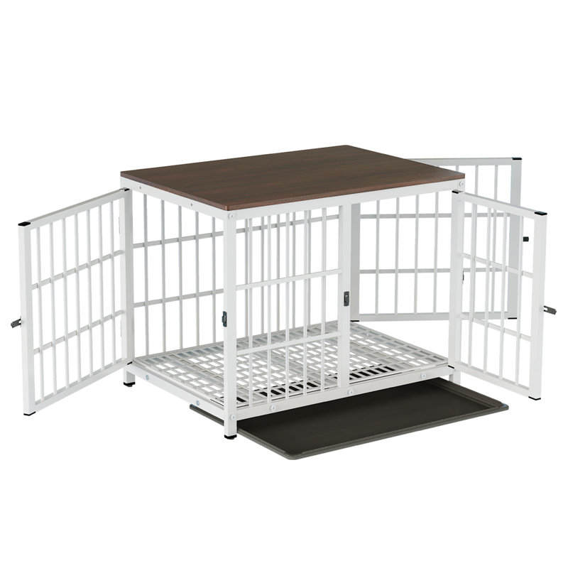 Caisse pour animal Chamiya, Blanc, Moyen (H 25,6 po x l 30,9 po x P 22,2 po)