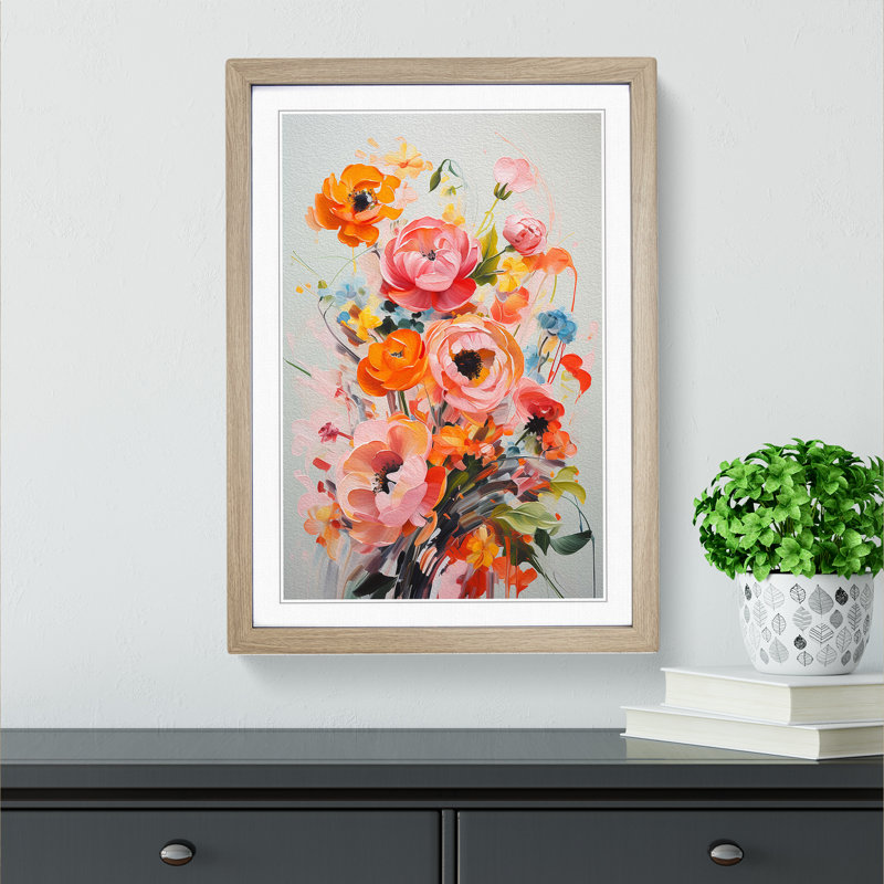 Single Picture Frame Print on Wood, Oak Framed, 46cm H x 34cm W