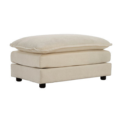 Repose-pieds en chenille, beige - idéal pour différents canapés, tissu robuste, soutient vos pieds et vos jambes