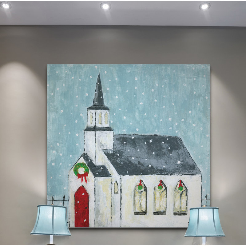 «Home for Christmas», peinture, H 10 po x l 10 po x P 1,5 po, Toile tendue