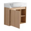 Meuble-lavabo mural 26 po avec lavabo en céramique blanche et porte à fermeture en douceur