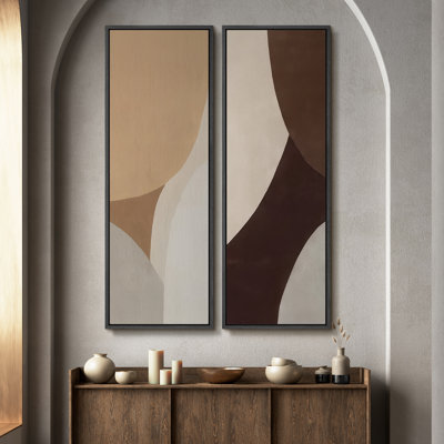 «Vintage Landscape Wall Art», ensemble de 2 toiles encadrées 20 x 60 pouces
