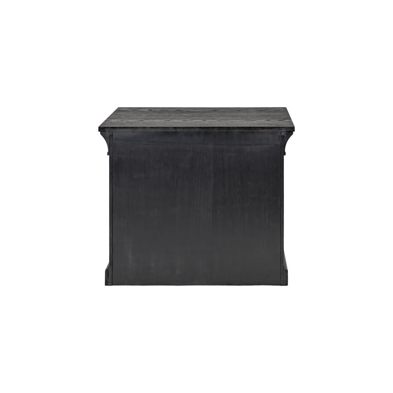 Traditional Wood Lateral File, Office Storage Drawer, Fully Assembled, Black, Black