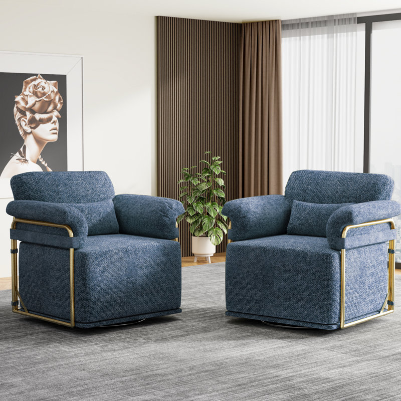 Fauteuil pivotant bleu Aurianna