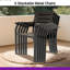 Ensemble repas d'extérieur 52,9 po avec ensemble de patio en métal empilable 7 pièces avec trou de parasol réglable?-1356816882-1356816892