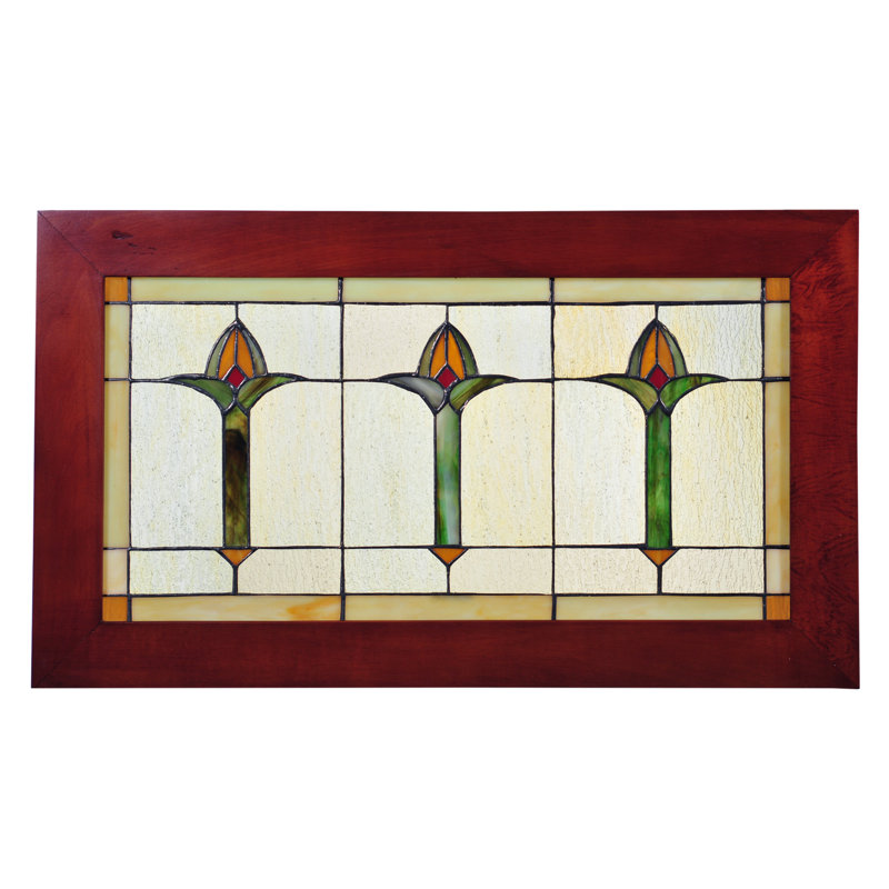 Fenêtre en verre coloré 24 po x 14 po