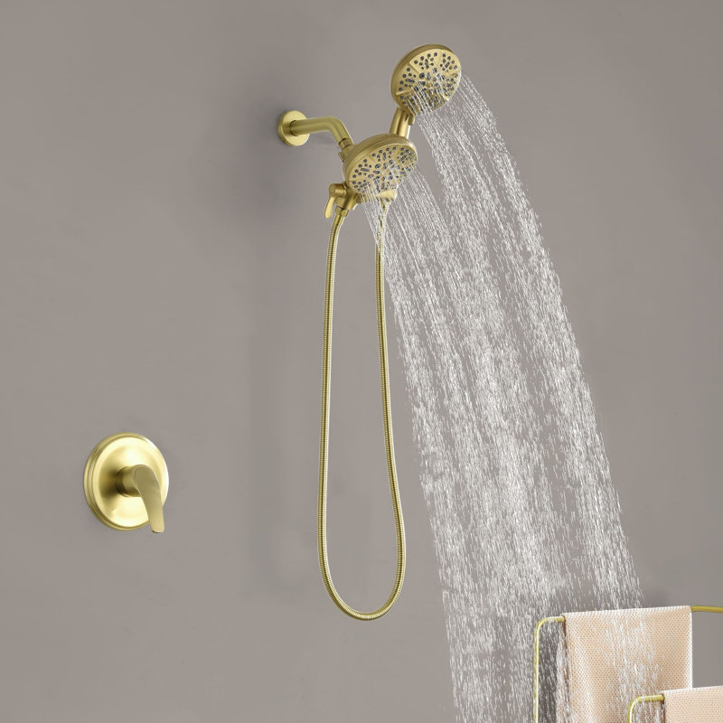 All-In-One Kit with Rough in-Valve, Brushed Gold