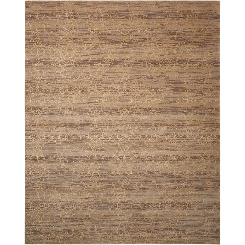 Tapis abstrait en laine / soie Babson, 7 pi 9 po x 9 pi 9 po