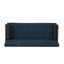 Tissu de style Mid-Century moderne avec capitonnage à boutons, capitonnage bleu marine et surpiqûres en losanges