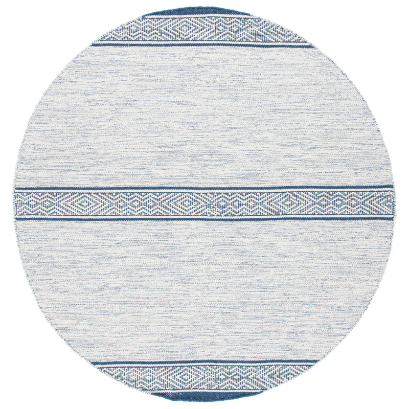 Montauk Hand Loomed Cotton Geometric Rug, Round 6'