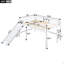 Lit mezzanine double pleine grandeur avec échelle et toboggan, blanc-9042699