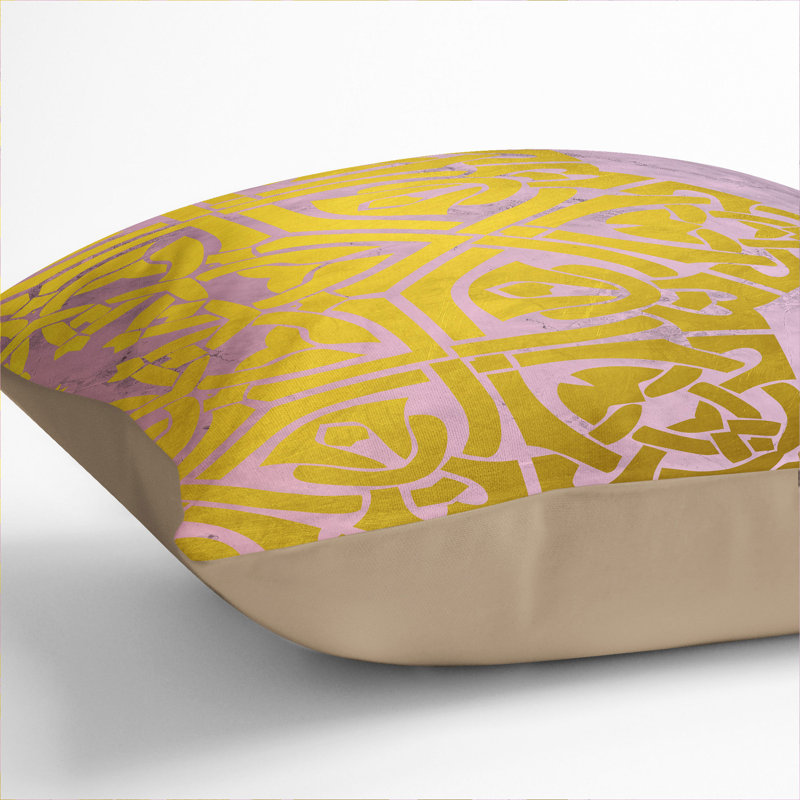 Peach Gold Mandala No.2 Scatter Cushion, Stone, 40cm H x 40cm W x 15cm D
