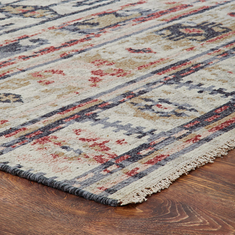 Zahara Hand Knotted Wool Area Rug, Rectangle 10' x 14'
