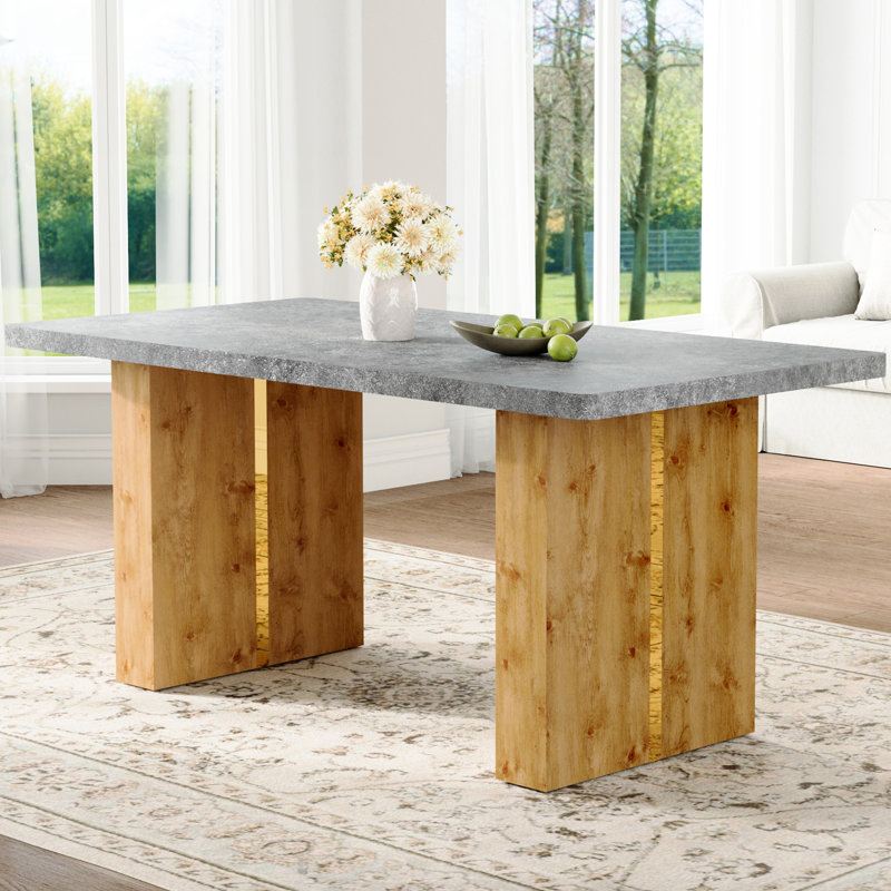 Modern Table With Cement-grey Design And Quality Construction For Your Dining Room Robust Construction, Ideal Home Decor