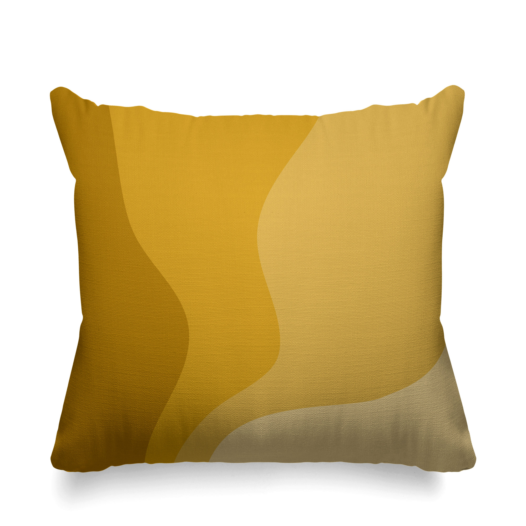 Bunko Ombre Indoor/Outdoor Throw Pillow, 19" x 19", Mustard, Square