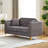 " mid-century modern chenille sofa | tufted buttons & copper nail armrest | 2 pillows | metal legs | stylish living room couch-855021892-855021893
