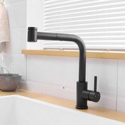 Robinet de lavabo, robinets de cuisine noirs avec douchette extractible, robinet de préparation pour mini-bar
