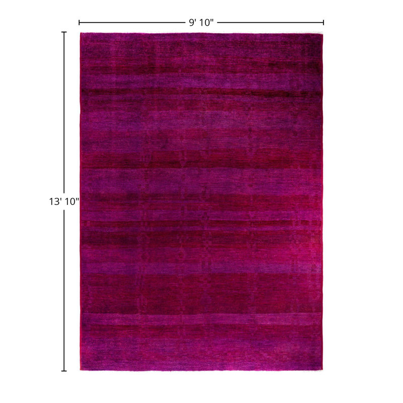 Overdyed One-of-a-Kind 9' 10" X 13' 10" Hand Knotted Area Rug