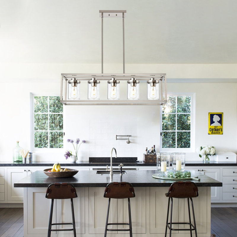 Daielle 5 - Light Kitchen Island Pendant, Brushed Nickel