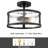 Kadiatou Farmhouse Semi Flush Mount Ceiling Light With Hammered Glass 2- Light