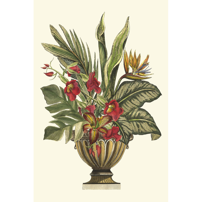 Tropical Foliage In Urn II by Vision Studio - Wrapped Canvas Print, 91cm H x 61cm W